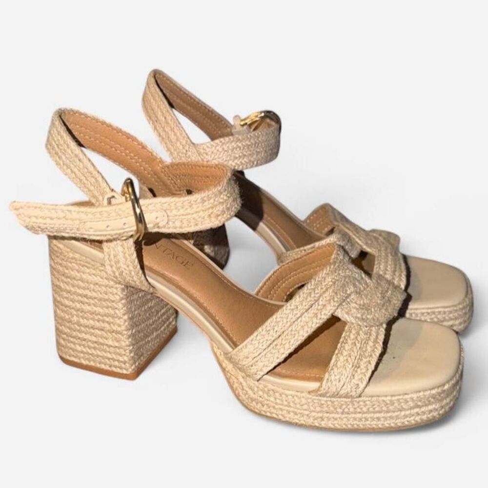 Crown-vintage Women's Tan and Cream Espadrilles